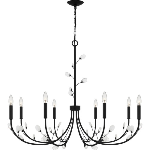Quoizel Heiress Eight Light Chandelier in Matte Black - HEI5040MBK Quoizel Heiress Eight Light Chandelier in Matte Black - HEI5040MBK