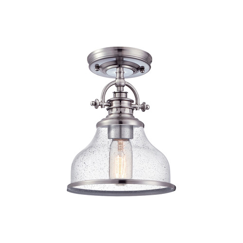 Quoizel Grant One Light Semiflush Mount in Brushed Nickel - GRTS1708BN