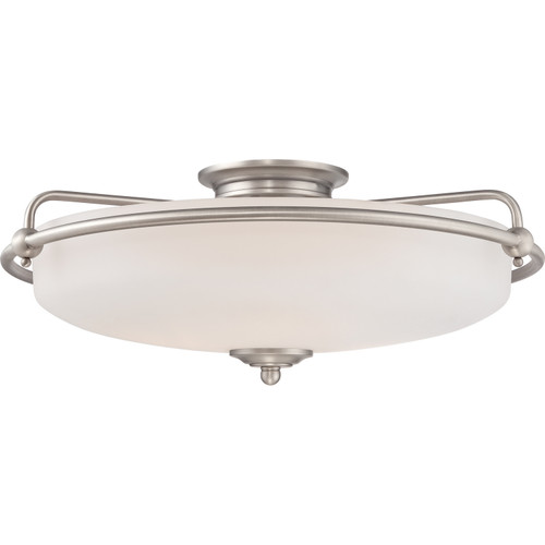 Quoizel Griffin Four Light Flush Mount in Antique Nickel - GF1621AN Quoizel Griffin Four Light Flush Mount in Antique Nickel - GF1621AN