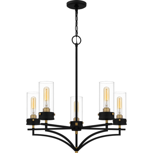 Quoizel Hillside Five Light Chandelier in Matte Black - HLS5026MBK Quoizel Hillside Five Light Chandelier in Matte Black - HLS5026MBK