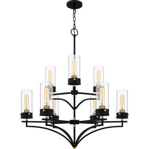 Quoizel Hillside Nine Light Chandelier in Matte Black - HLS5031MBK Quoizel Hillside Nine Light Chandelier in Matte Black - HLS5031MBK