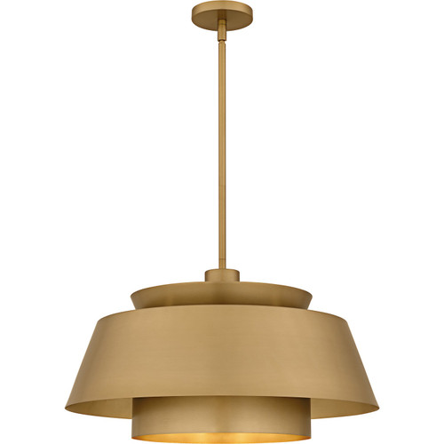 Quoizel Lumi Three Light Pendant in Brushed Weathered Brass - LMI2824BWS Quoizel Lumi Three Light Pendant in Brushed Weathered Brass - LMI2824BWS