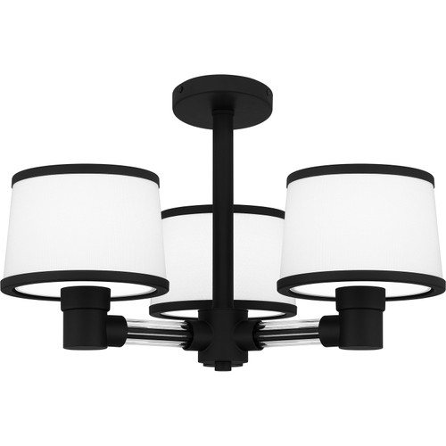 Quoizel Kylen Three Light Semi Flush Mount in Matte Black - KYL1722MBK Quoizel Kylen Three Light Semi Flush Mount in Matte Black - KYL1722MBK