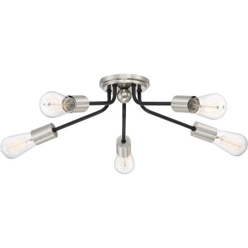 Quoizel Latitude Five Light Flush Mount in Earth Black - LTT1628EK Quoizel Latitude Five Light Flush Mount in Earth Black - LTT1628EK