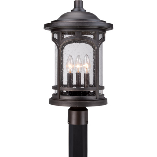 Quoizel Marblehead Three Light Outdoor Post Lantern in Palladian Bronze - MBH9011PN Quoizel Marblehead Three Light Outdoor Post Lantern in Palladian Bronze - MBH9011PN