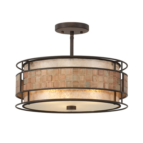 Quoizel Laguna Three Light Semi-Flush Mount in Renaissance Copper - MC842SRC Quoizel Laguna Three Light Semi-Flush Mount in Renaissance Copper - MC842SRC