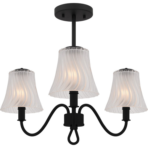 Quoizel McKinney Three Light Semi-Flush Mount in Matte Black - MCK1722MBK Quoizel McKinney Three Light Semi-Flush Mount in Matte Black - MCK1722MBK
