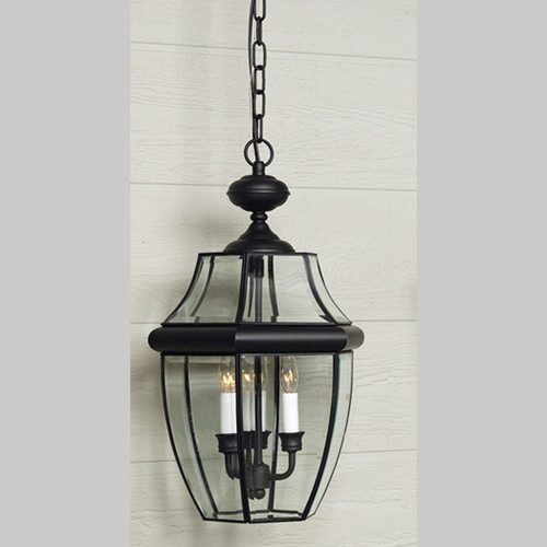 Quoizel Newbury Three Light Outdoor Hanging Lantern in Mystic Black - NY1179K Quoizel Newbury Three Light Outdoor Hanging Lantern in Mystic Black - NY1179K