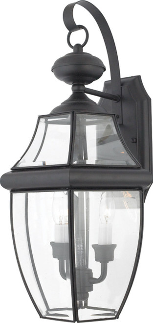 Quoizel Newbury Two Light Outdoor Wall Lantern in Mystic Black - NY8317K Quoizel Newbury Two Light Outdoor Wall Lantern in Mystic Black - NY8317K