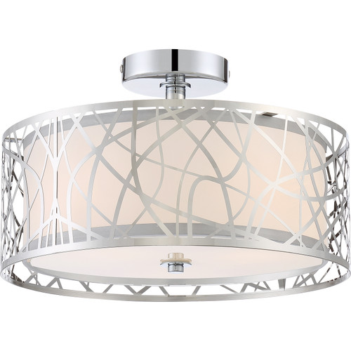 Quoizel Abode Three Light Semi-Flush Mount in Polished Chrome - PCAE1715C Quoizel Abode Three Light Semi-Flush Mount in Polished Chrome - PCAE1715C