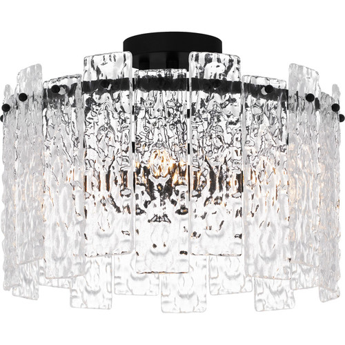 Quoizel Caspian Four Light Semi Flush Mount in Matte Black - PCCAS1716MBK Quoizel Caspian Four Light Semi Flush Mount in Matte Black - PCCAS1716MBK