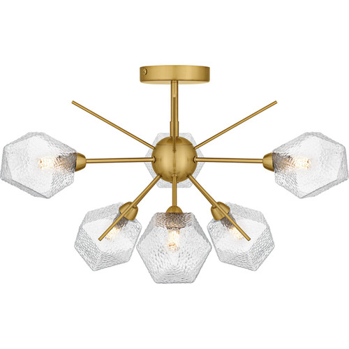 Quoizel Salvador Six Light Semi-Flush Mount in Brushed Gold - PCSVD1724BRG Quoizel Salvador Six Light Semi-Flush Mount in Brushed Gold - PCSVD1724BRG