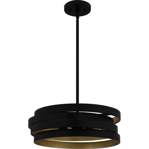 Quoizel Quoizel Pendant Three Light Pendant in Matte Black - QP6223MBK Quoizel Quoizel Pendant Three Light Pendant in Matte Black - QP6223MBK