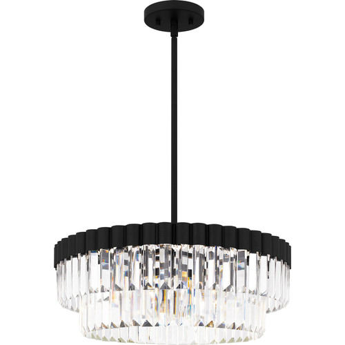 Quoizel Quoizel Pendant Four Light Pendant in Matte Black - QP6742MBK Quoizel Quoizel Pendant Four Light Pendant in Matte Black - QP6742MBK