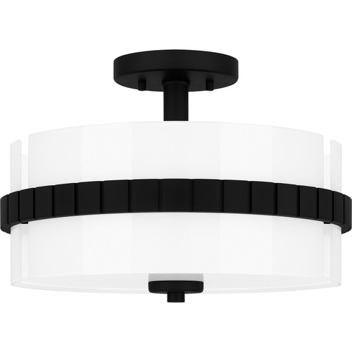 Quoizel Quoizel Semi-Flush Mount Two Light Semi Flush Mount in Matte Black - QSF6195MBK Quoizel Quoizel Semi-Flush Mount Two Light Semi Flush Mount in Matte Black - QSF6195MBK