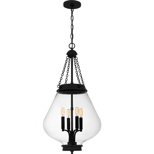 Quoizel Quoizel Pendant Four Light Pendant in Matte Black - QP6803MBK Quoizel Quoizel Pendant Four Light Pendant in Matte Black - QP6803MBK