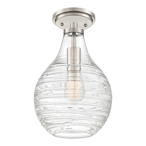 Quoizel Genie One Light Semi-Flush Mount in Brushed Nickel - QSF4019BN Quoizel Genie One Light Semi-Flush Mount in Brushed Nickel - QSF4019BN