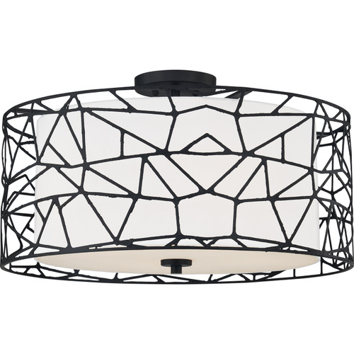 Quoizel Newcastle Four Light Semi-Flush Mount in Matte Black - QSF5274MBK Quoizel Newcastle Four Light Semi-Flush Mount in Matte Black - QSF5274MBK