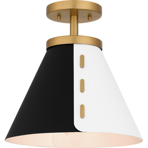 Quoizel Quoizel Semi-Flush Mount One Light Semi Flush Mount in Brushed Weathered Brass - QSF6224BWS Quoizel Quoizel Semi-Flush Mount One Light Semi Flush Mount in Brushed Weathered Brass - QSF6224BWS