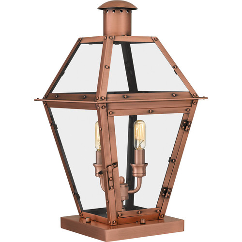 Quoizel Rue De Royal Two Light Outdoor Pier Base in Aged Copper - RO9110AC Quoizel Rue De Royal Two Light Outdoor Pier Base in Aged Copper - RO9110AC