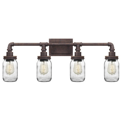 Quoizel Squire Four Light Bath Fixture in Rustic Black - SQR8604RK Quoizel Squire Four Light Bath Fixture in Rustic Black - SQR8604RK