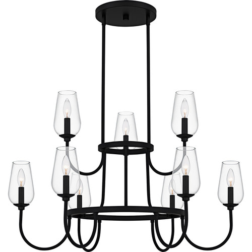 Quoizel Viscount Nine Light Chandelier in Matte Black - VSC5036MBK Quoizel Viscount Nine Light Chandelier in Matte Black - VSC5036MBK