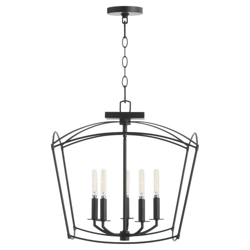 Quorum Mantle Five Light Dual Mount in Matte Black - 2812-18-59