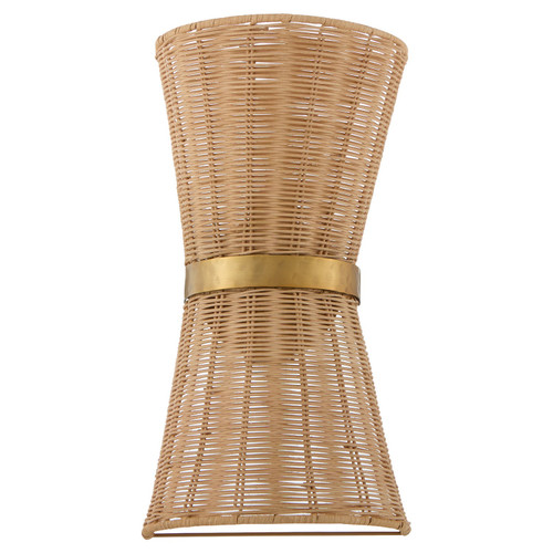 Quorum Fairview Two Light Wall Sconce in Brushed Brass - 5123-47