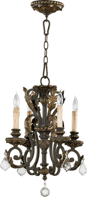 Quorum Rio Salado Four Light Chandelier in Toasted Sienna With Mystic Silver - 6157-4-44 Quorum Rio Salado Four Light Chandelier in Toasted Sienna With Mystic Silver - 6157-4-44