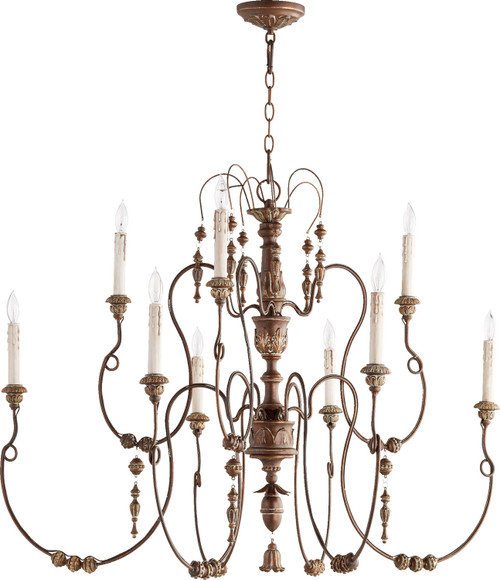 Quorum Salento Nine Light Chandelier in Vintage Copper - 6206-9-39