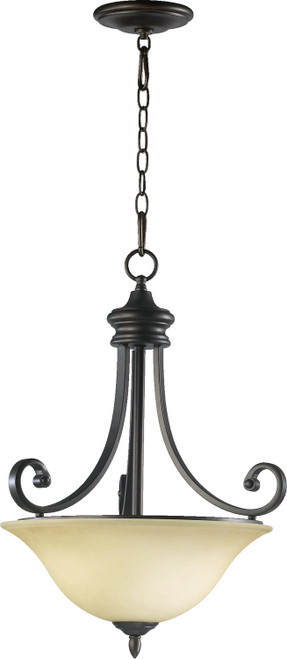 Quorum Bryant Three Light Pendant in Oiled Bronze - 8154-3-86