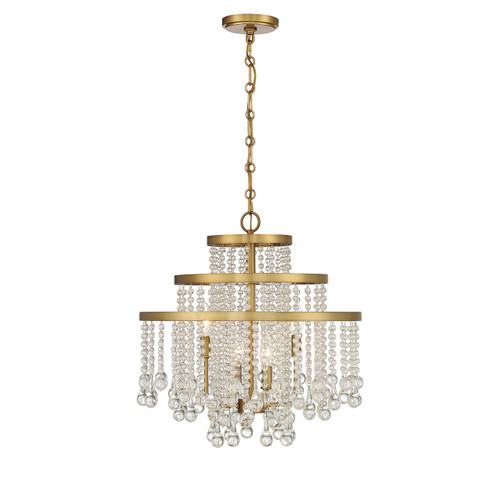Savoy House Luna Four Light Chandelier in Warm Brass - 1-1866-4-322 Savoy House Luna Four Light Chandelier in Warm Brass - 1-1866-4-322