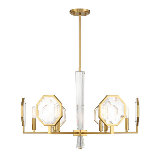 Savoy House Leighton Six Light Chandelier in Warm Brass - 1-2216-6-322 Savoy House Leighton Six Light Chandelier in Warm Brass - 1-2216-6-322