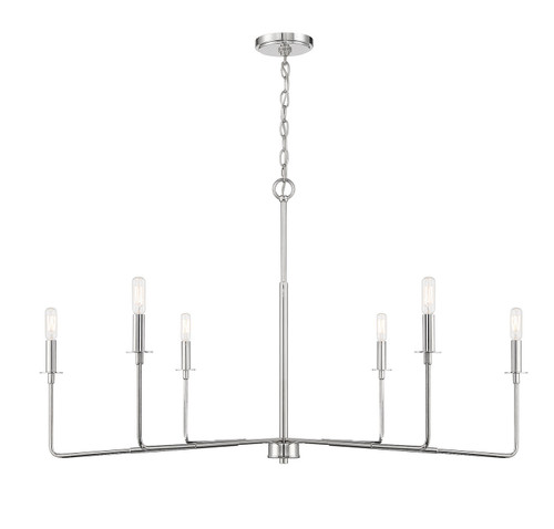 Savoy House Salerno Six Light Chandelier in Polished Nickel - 1-2221-6-109 Savoy House Salerno Six Light Chandelier in Polished Nickel - 1-2221-6-109