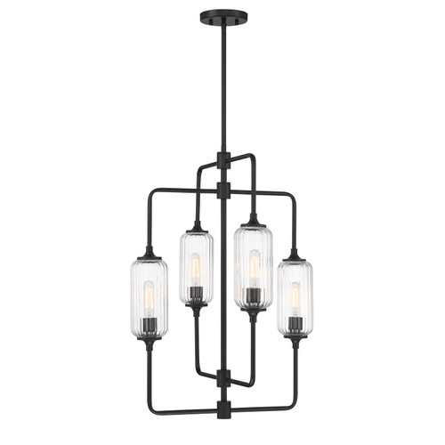 Savoy House Holton Four Light Chandelier in Matte Black - 1-3023-4-89 Savoy House Holton Four Light Chandelier in Matte Black - 1-3023-4-89