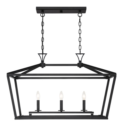 Savoy House Townsend Three Light Linear Chandelier in Matte Black - 1-423-3-89 Savoy House Townsend Three Light Linear Chandelier in Matte Black - 1-423-3-89