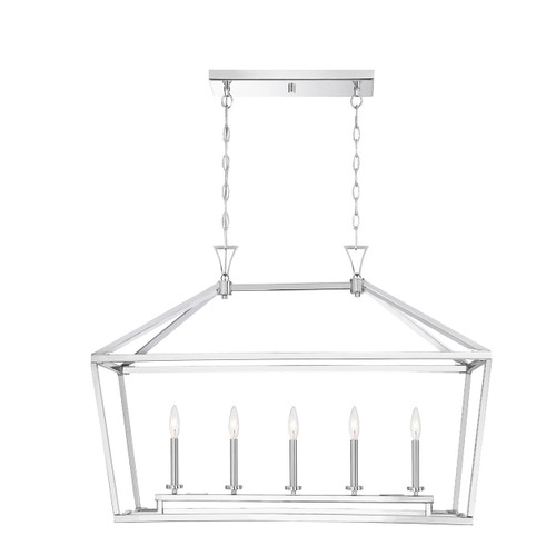 Savoy House Townsend Five Light Linear Chandelier in Polished Nickel - 1-424-5-109