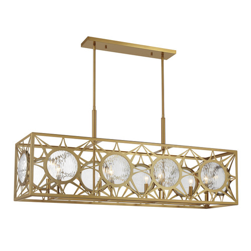 Savoy House Balfour Eight Light Linear Chandelier in Warm Brass - 1-5066-8-322