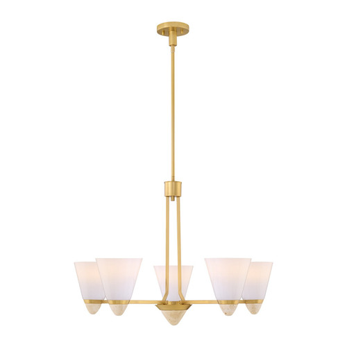 Savoy House Kohlman Five Light Chandelier in Warm Brass - 1-7265-5-322