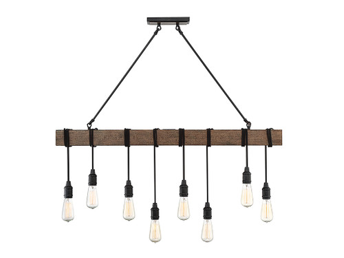 Savoy House Burgess Eight Light Linear Chandelier in Durango - 1-990-8-41 Savoy House Burgess Eight Light Linear Chandelier in Durango - 1-990-8-41