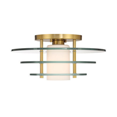 Savoy House Newell One Light Semi-Flush Mount in Warm Brass - 6-8602-1-322 Savoy House Newell One Light Semi-Flush Mount in Warm Brass - 6-8602-1-322