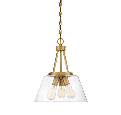 Savoy House Calhoun Three Light Pendant in Warm Brass - 7-1025-3-322 Savoy House Calhoun Three Light Pendant in Warm Brass - 7-1025-3-322