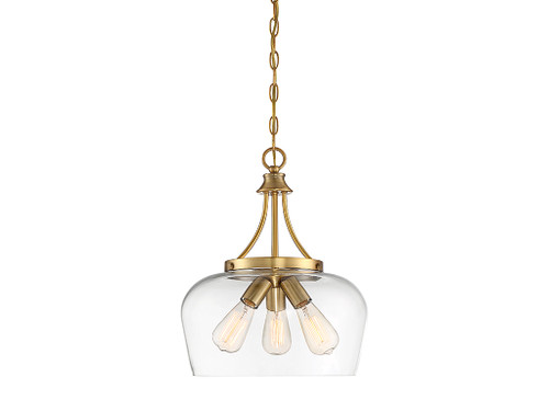 Savoy House Octave Three Light Pendant in Warm Brass - 7-4034-3-322 Savoy House Octave Three Light Pendant in Warm Brass - 7-4034-3-322