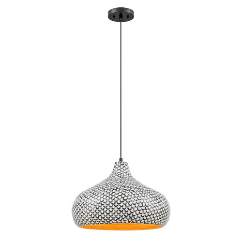 Savoy House Jade One Light Pendant in Black and White Shell - 7-3095-1-201 Savoy House Jade One Light Pendant in Black and White Shell - 7-3095-1-201