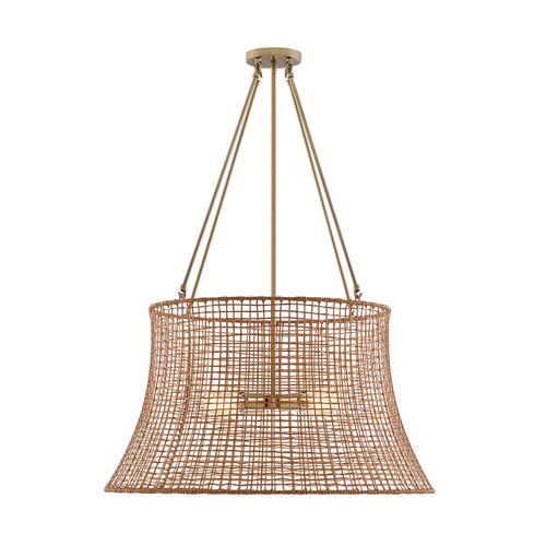 Savoy House Longleaf Four Light Outdoor Chandelier in Burnished Brass - 7-6192-4-171 Savoy House Longleaf Four Light Outdoor Chandelier in Burnished Brass - 7-6192-4-171