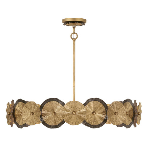 Savoy House Lincoln Five Light Pendant in Distressed Gold and Bronze - 7-6384-5-61 Savoy House Lincoln Five Light Pendant in Distressed Gold and Bronze - 7-6384-5-61