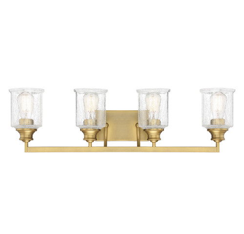 Savoy House Hampton Four Light Bath Bar in Warm Brass - 8-1972-4-322 Savoy House Hampton Four Light Bath Bar in Warm Brass - 8-1972-4-322