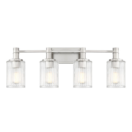 Savoy House Concord Four Light Bathroom Vanity in Silver and Polished Nickel - 8-1102-4-146 Savoy House Concord Four Light Bathroom Vanity in Silver and Polished Nickel - 8-1102-4-146