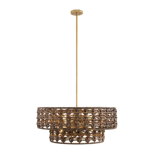 Savoy House Silencio Seven Light Pendant in Riviera Brass - 7-9284-7-220 Savoy House Silencio Seven Light Pendant in Riviera Brass - 7-9284-7-220