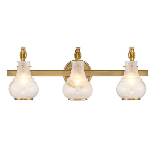 Savoy House Adams Three Light Bathroom Vanity in Warm Brass - 8-4417-3-322 Savoy House Adams Three Light Bathroom Vanity in Warm Brass - 8-4417-3-322